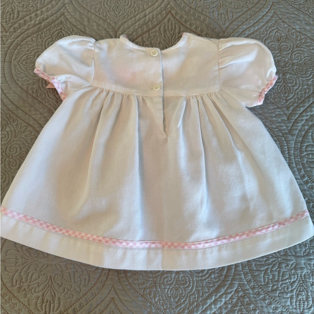 White Baby Dress with Pink Bow 🎀 & Flowers 🌸 - Picture 5 of 8